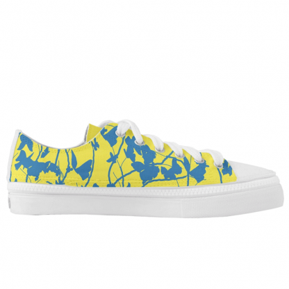 Sininen-Keltaisella-Perhosia-Low-Sneakers designed by Blondina Elms Pastel, elms The Boutique
