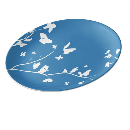 Sininen-Valkoinen-Perhosia-Porcelain-plate designed by Blondina Elms Pastel, elms The Boutique